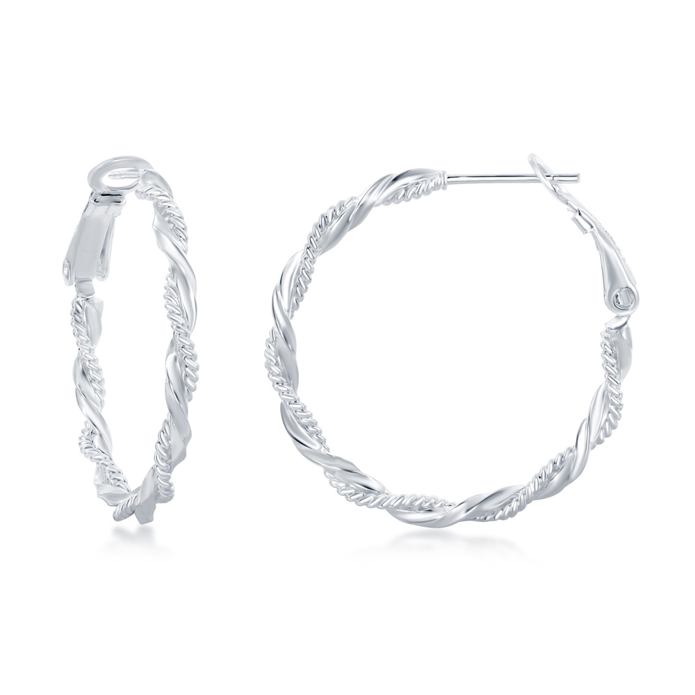 STERLING SILVER INTERTWINED ROPE EARRINGS GARO