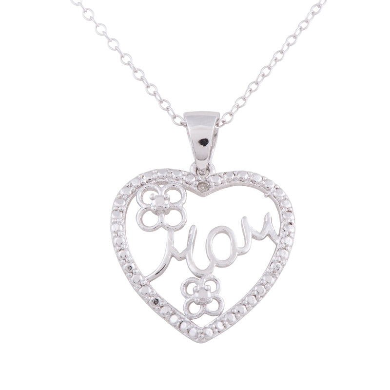 Diamond heart mom necklace discount